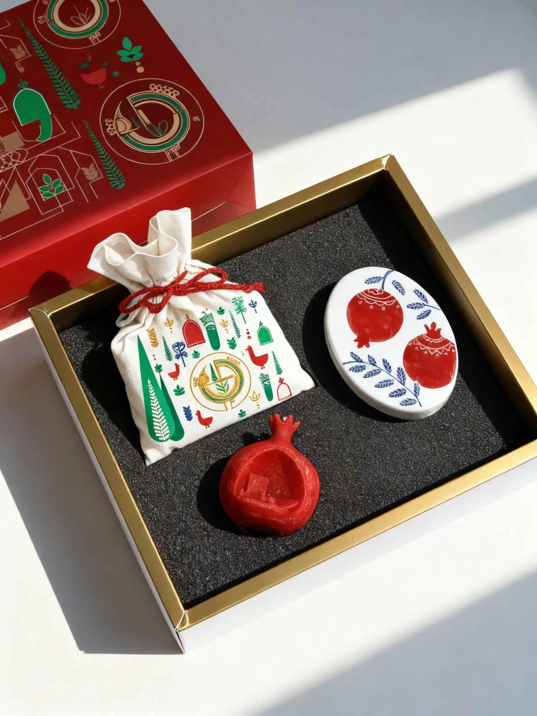 کادو یلدایی | شکلات خوری دست‌ ساز و شمع انار